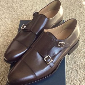 Brand New Brown Double Monk Strap Dress Shoes from Suitsupply size 12